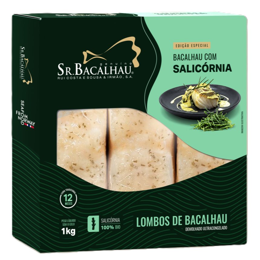 Sr. Bacalhau Deep Frozen and Dessalted Gadus Morhua Codfish Loins With Sea Beans (1kg)