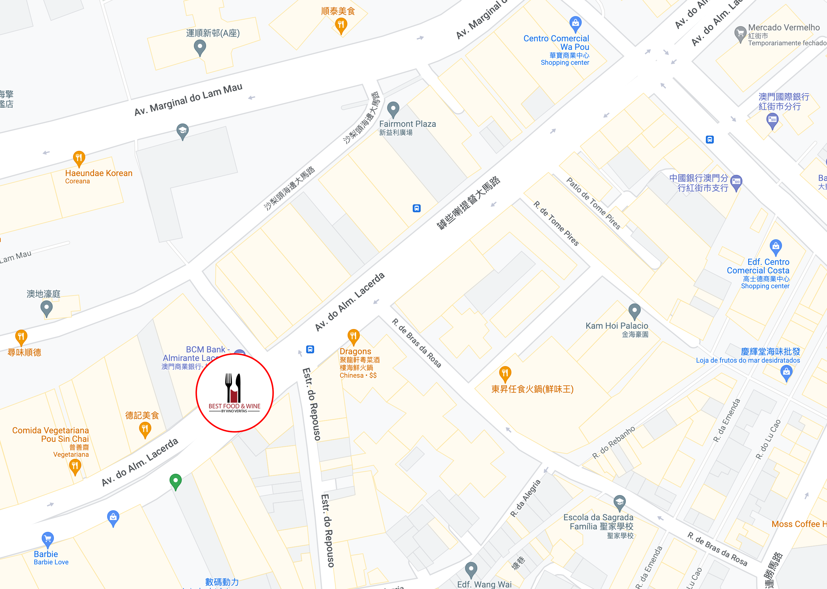 Map showing Vino Veritas office location in Macau